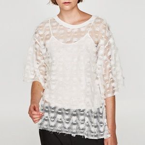 Mesh T-Shirt with Fringe